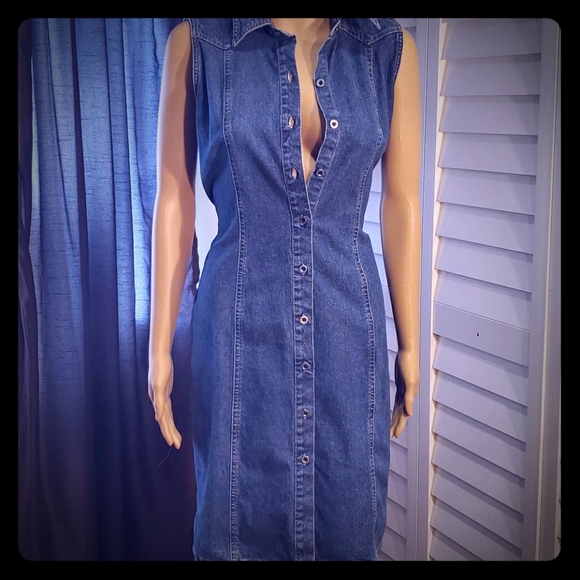 Denim Button-down tie-waist jesse jeans Dress - Picture 3 of 14